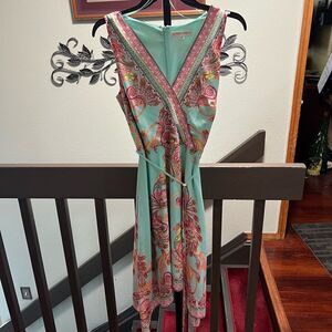 Sandra Darren Multicolor Wrap Dress Size 6  #126
